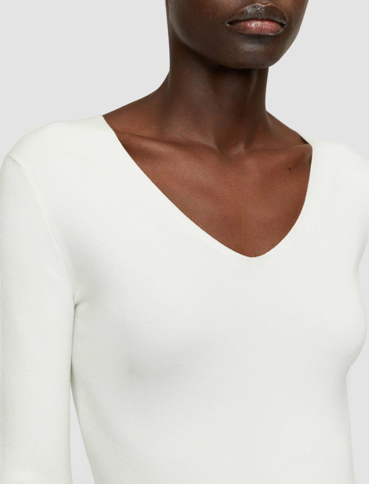 JOSEPH Fashion Women Silk Stretch V Neck Top Ivory