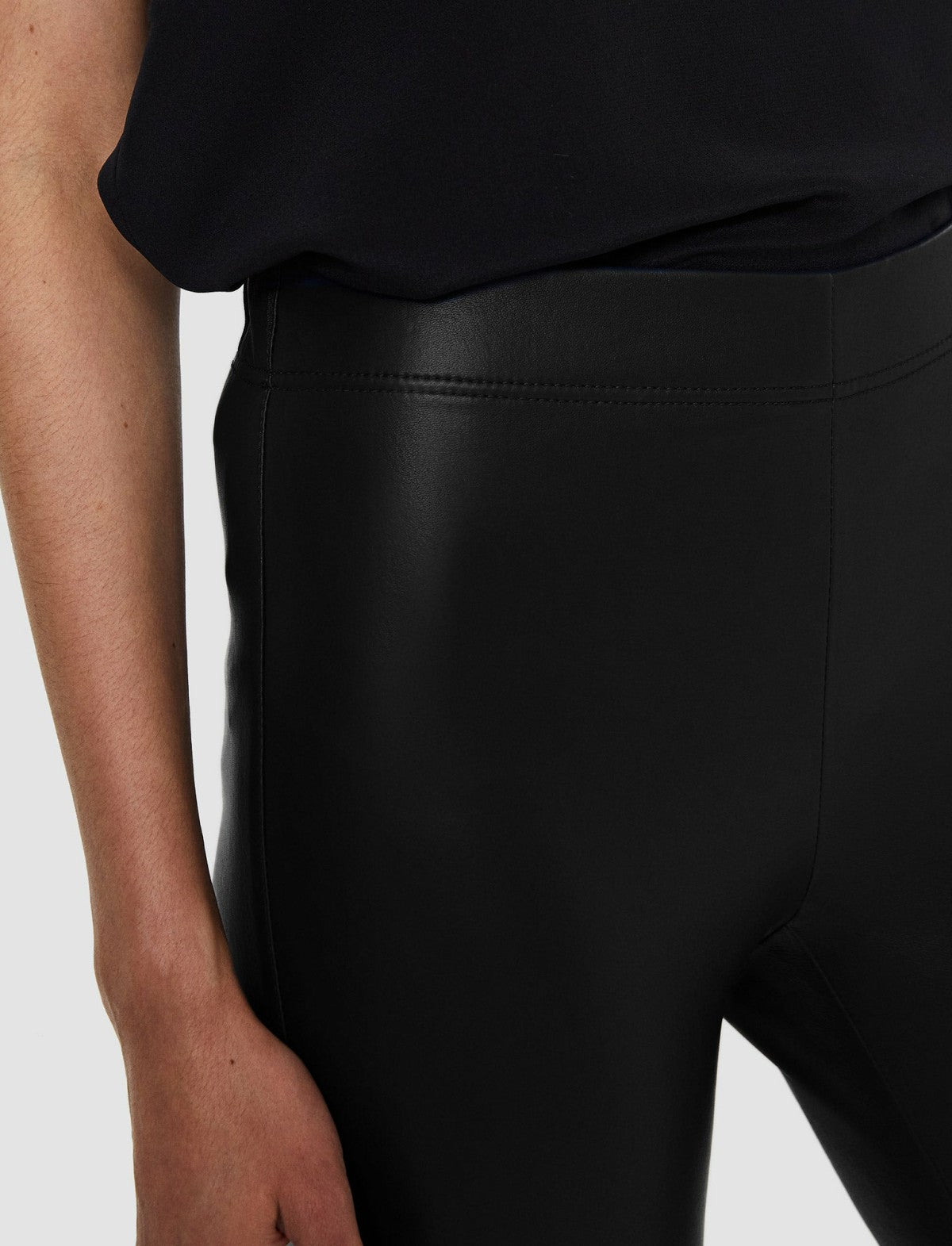 JOSEPH Fashion Women Leather Stretch Leggings Black