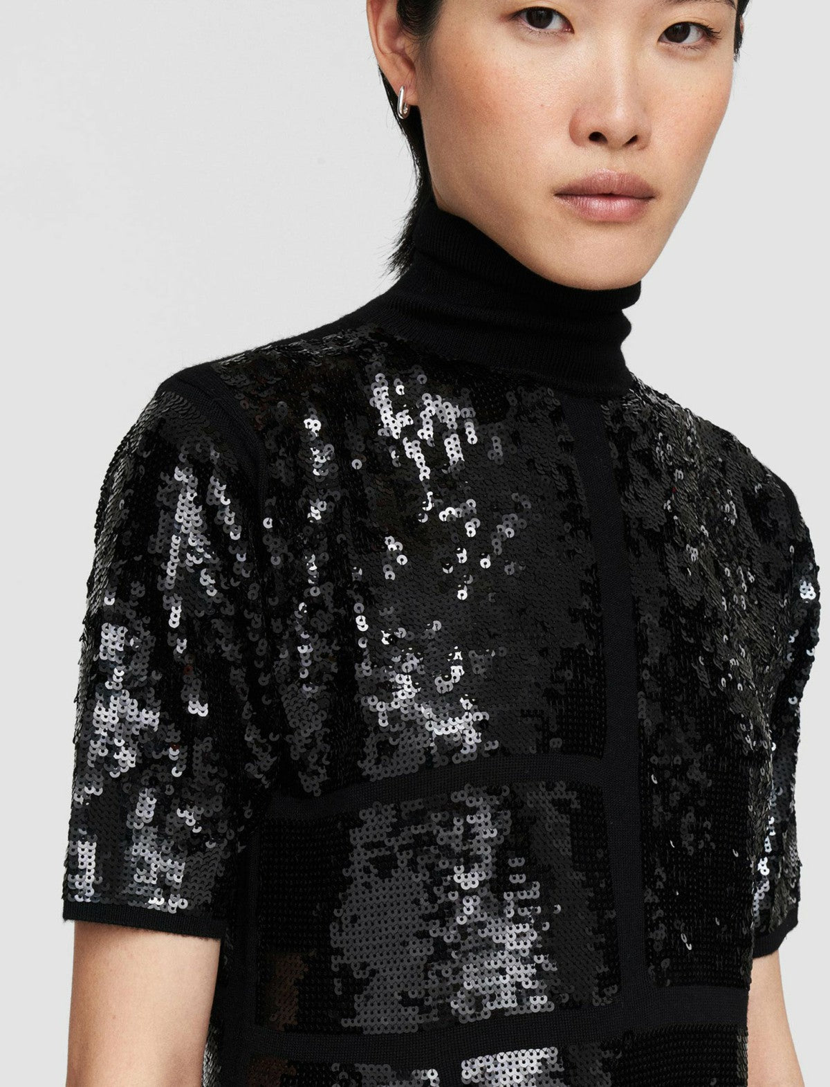 JOSEPH Fashion Women Sequins Knit Dress Black
