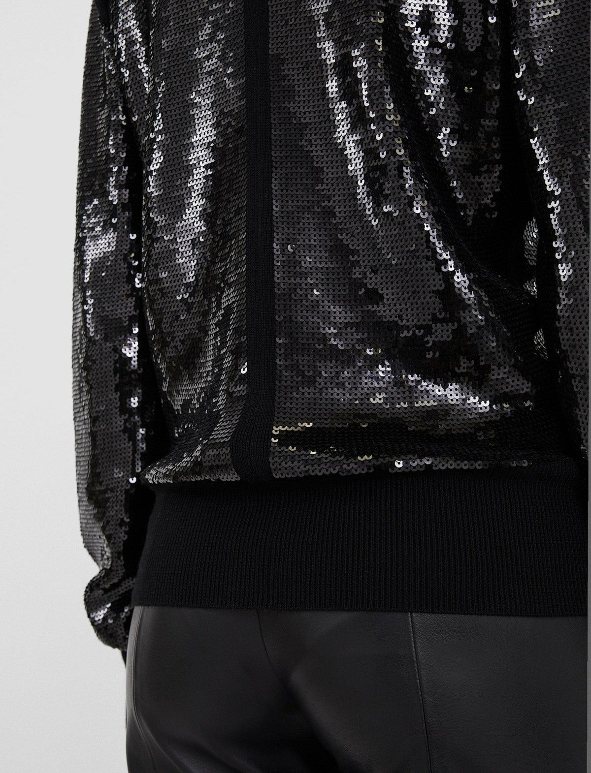 JOSEPH Fashion Women Sequins Knit High Neck Jumper Black