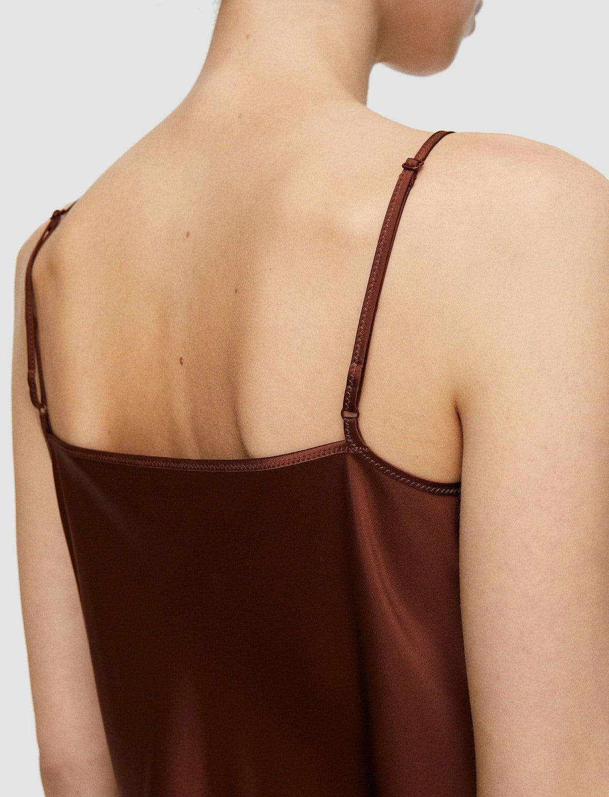 JOSEPH Fashion Women Clea Silk Satin Camisole Mahogany