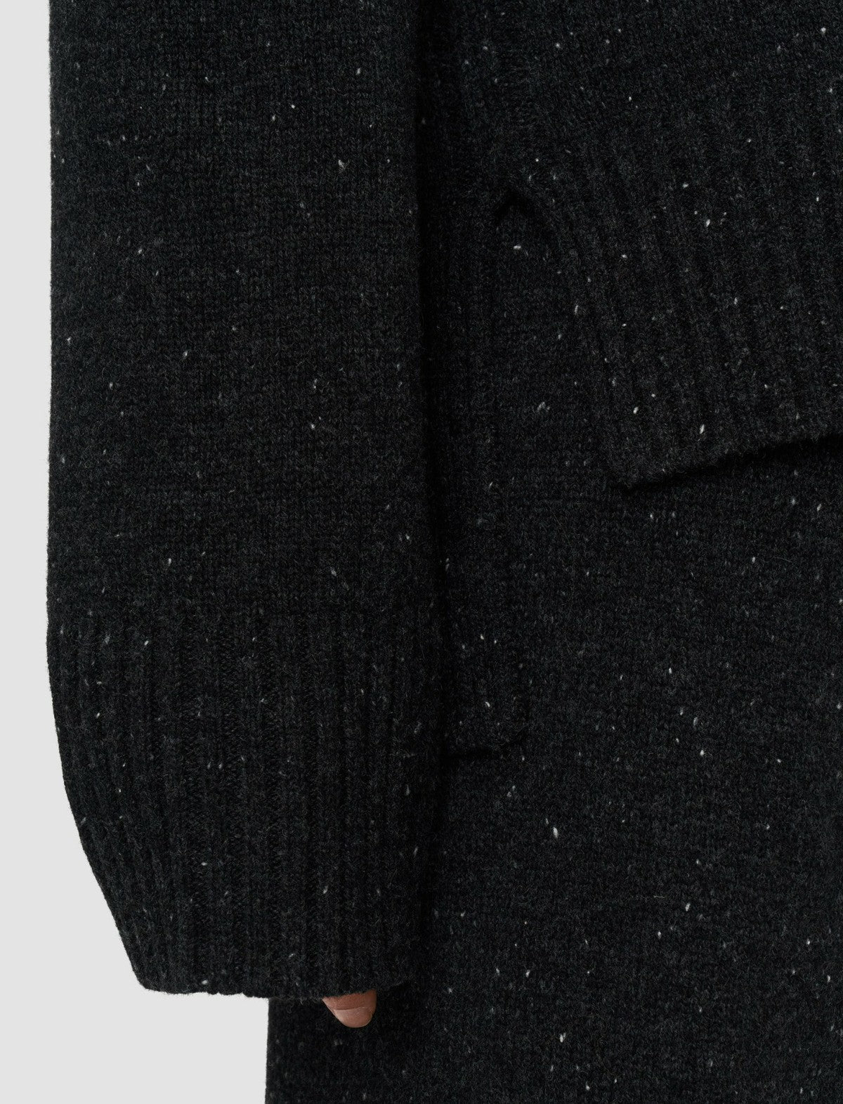 JOSEPH Fashion Women Tweed Knit High Neck Jumper Black