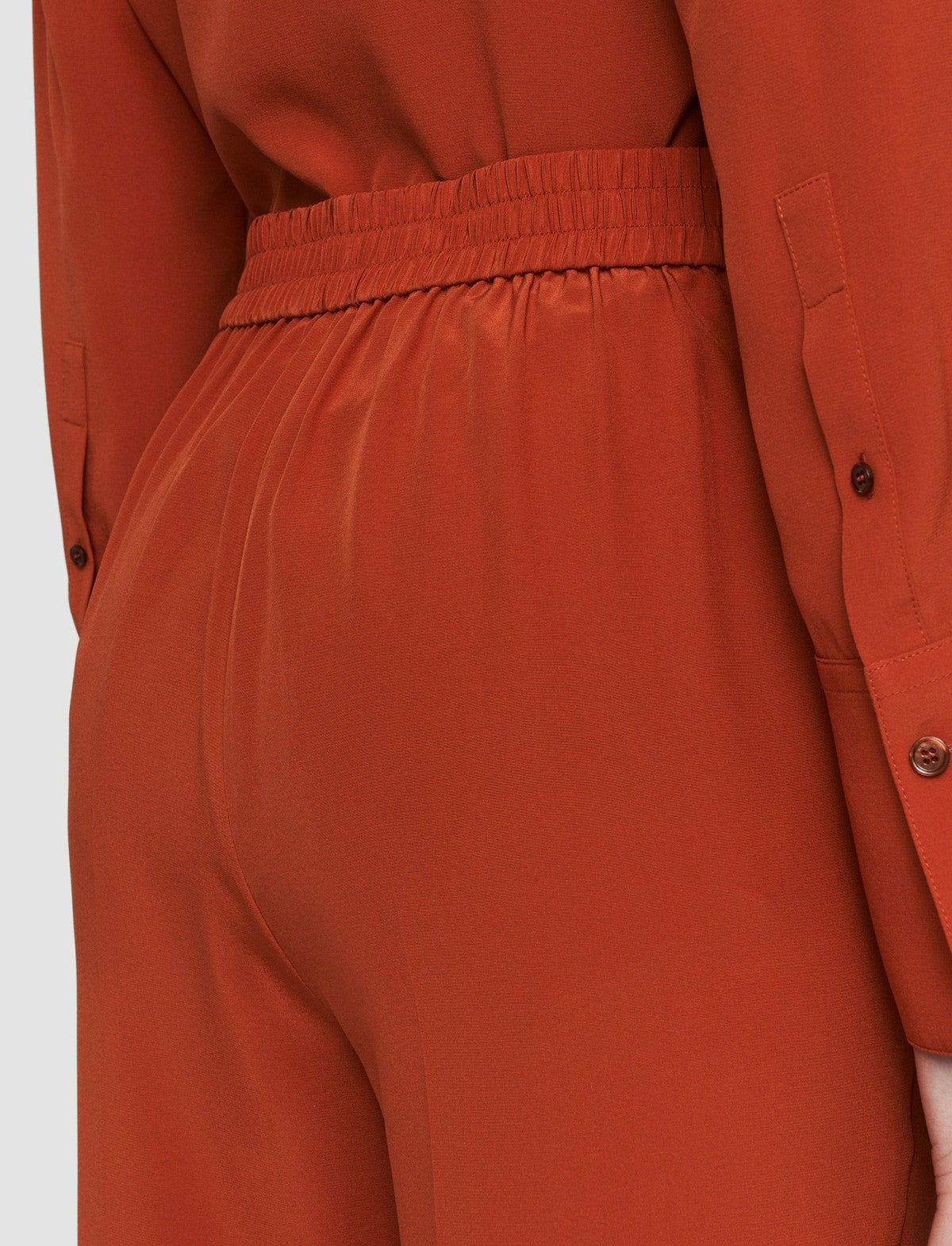 JOSEPH Fashion Women Silk Crepe de Chine Tova Trousers Cinnamon