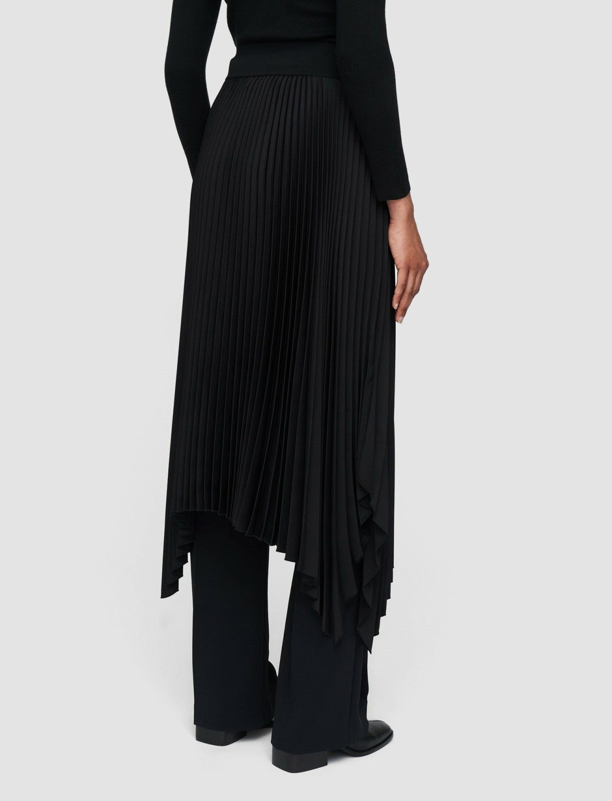 JOSEPH Fashion Women Ade Knit Weave Plissé Skirt Black