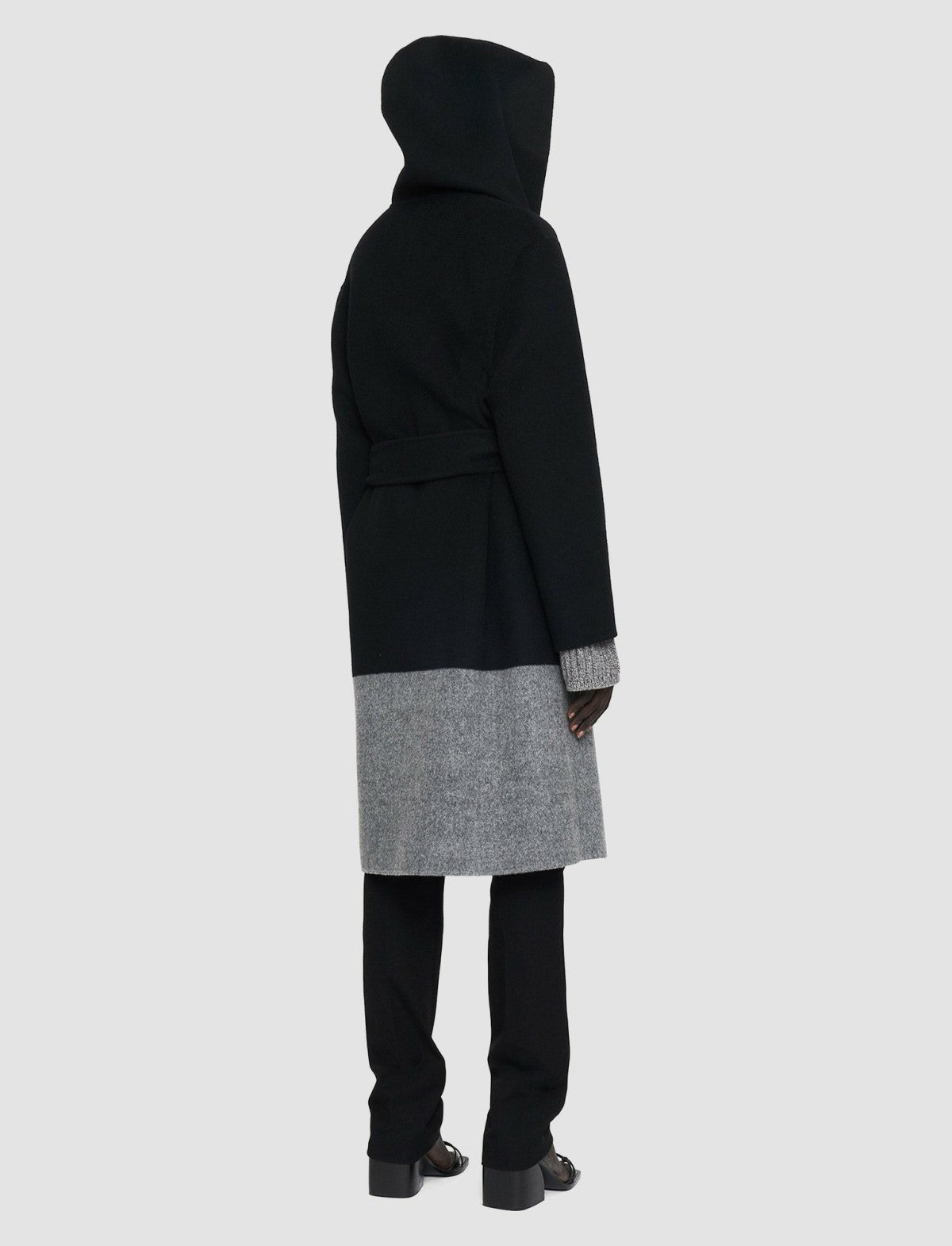 JOSEPH Fashion Women Aga Reversible Double Face Colourblock Coat Black/Grey
