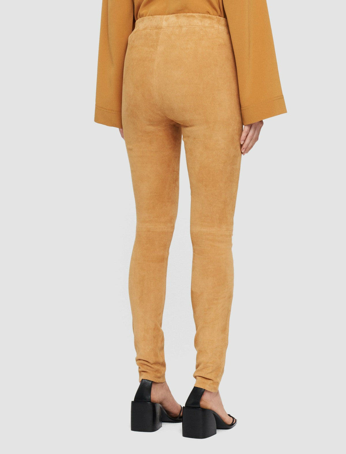 JOSEPH Fashion Women Suede Stretch Leggings Clay