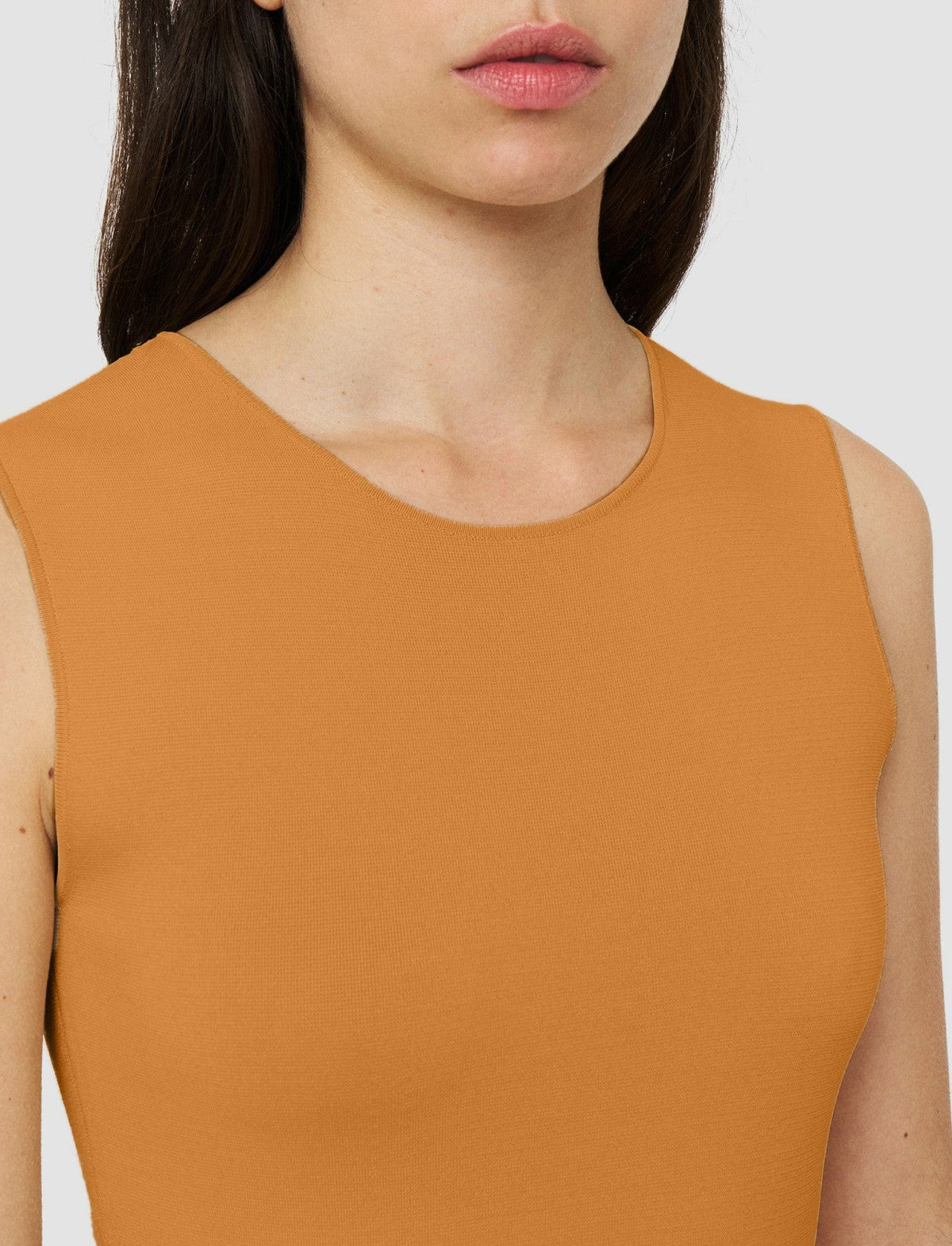 JOSEPH Fashion Women Knit Weave Plissé Dera Dress Clay