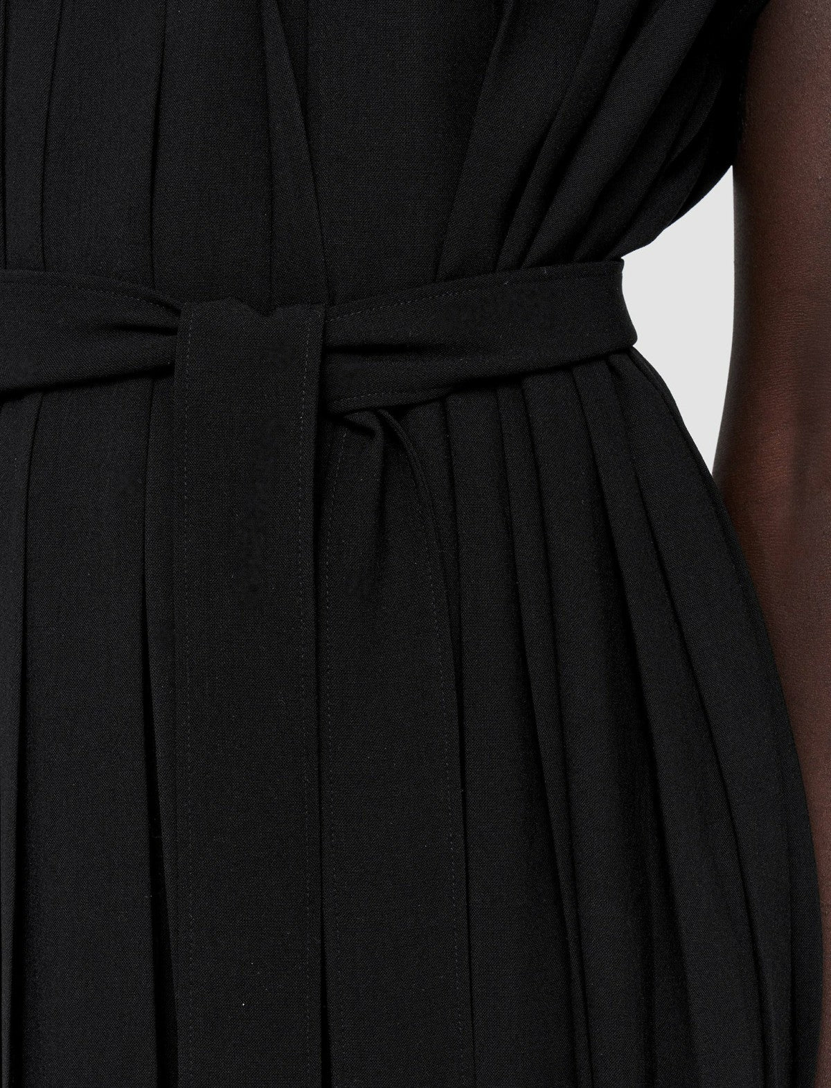 JOSEPH Fashion Women Davidge Airy Plissé Dress Black