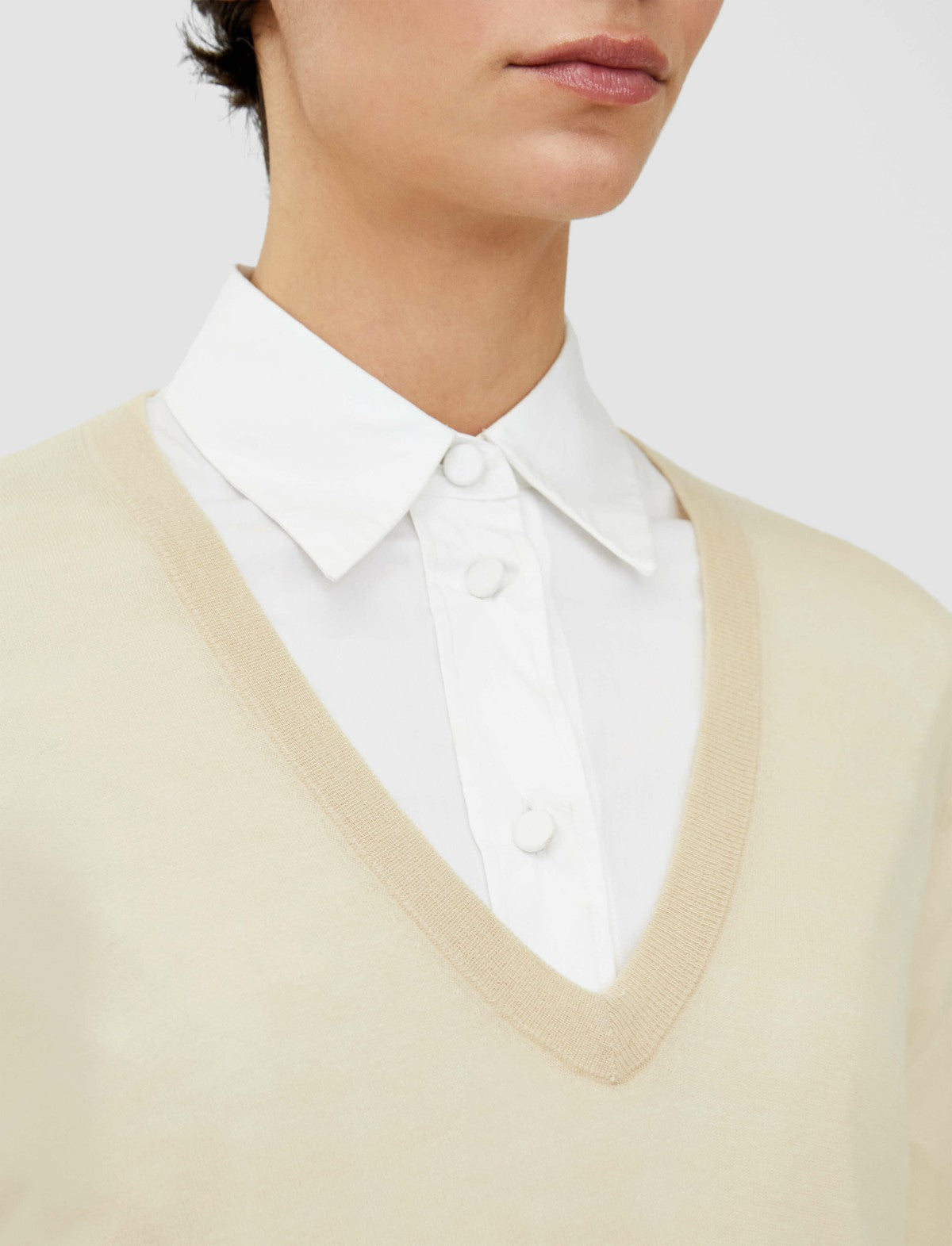 JOSEPH Fashion Women Cashair V Neck Jumper Safari