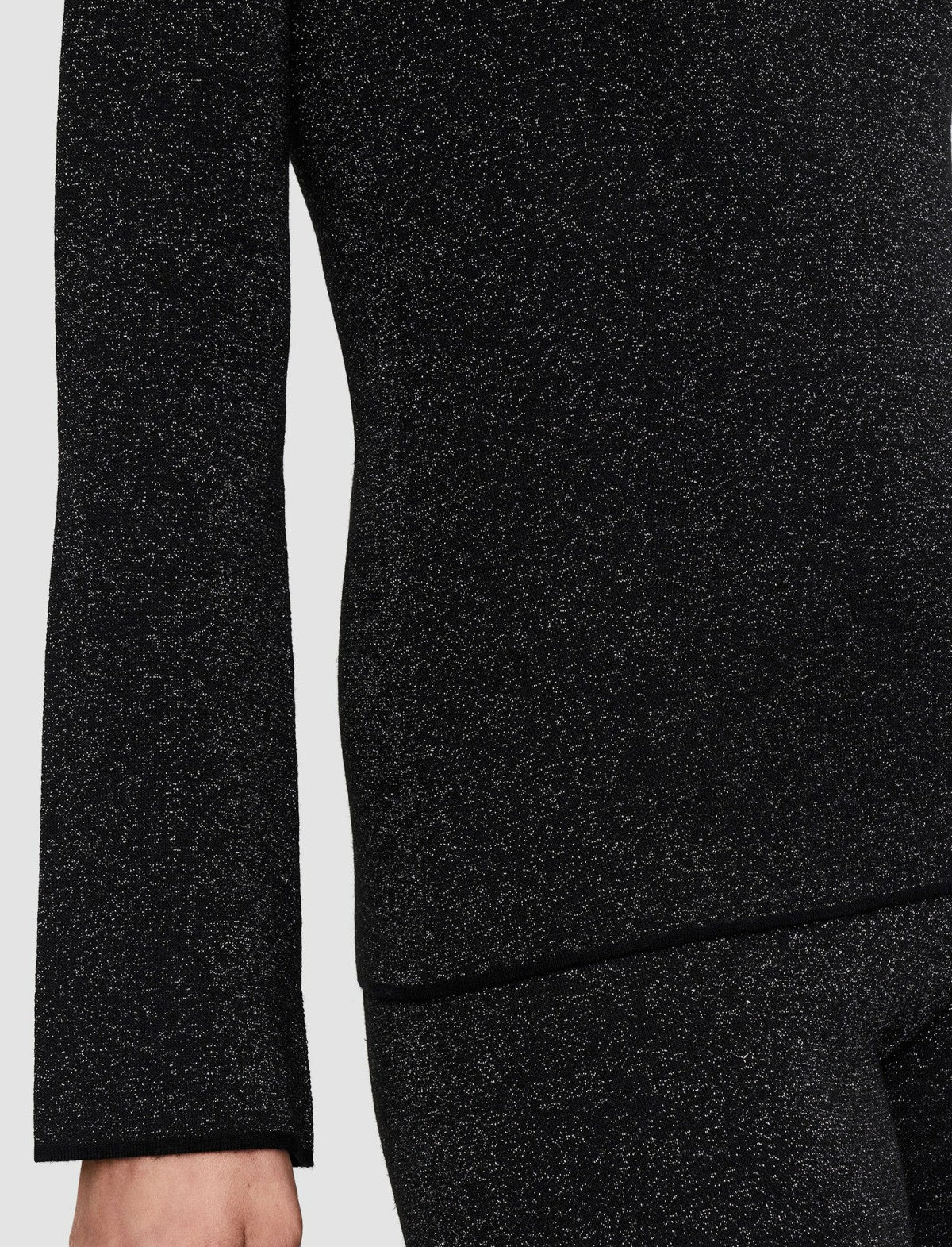 JOSEPH Fashion Women Double Face Lurex Merino Top Black
