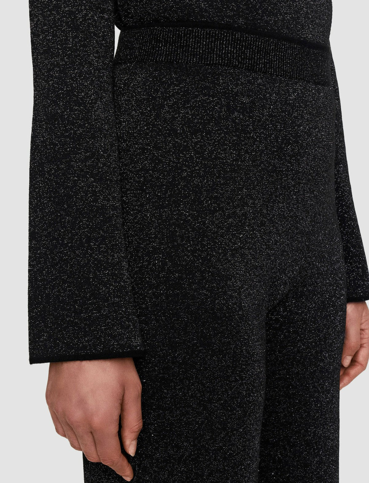 JOSEPH Fashion Women Double Face Lurex Merino Trousers Black