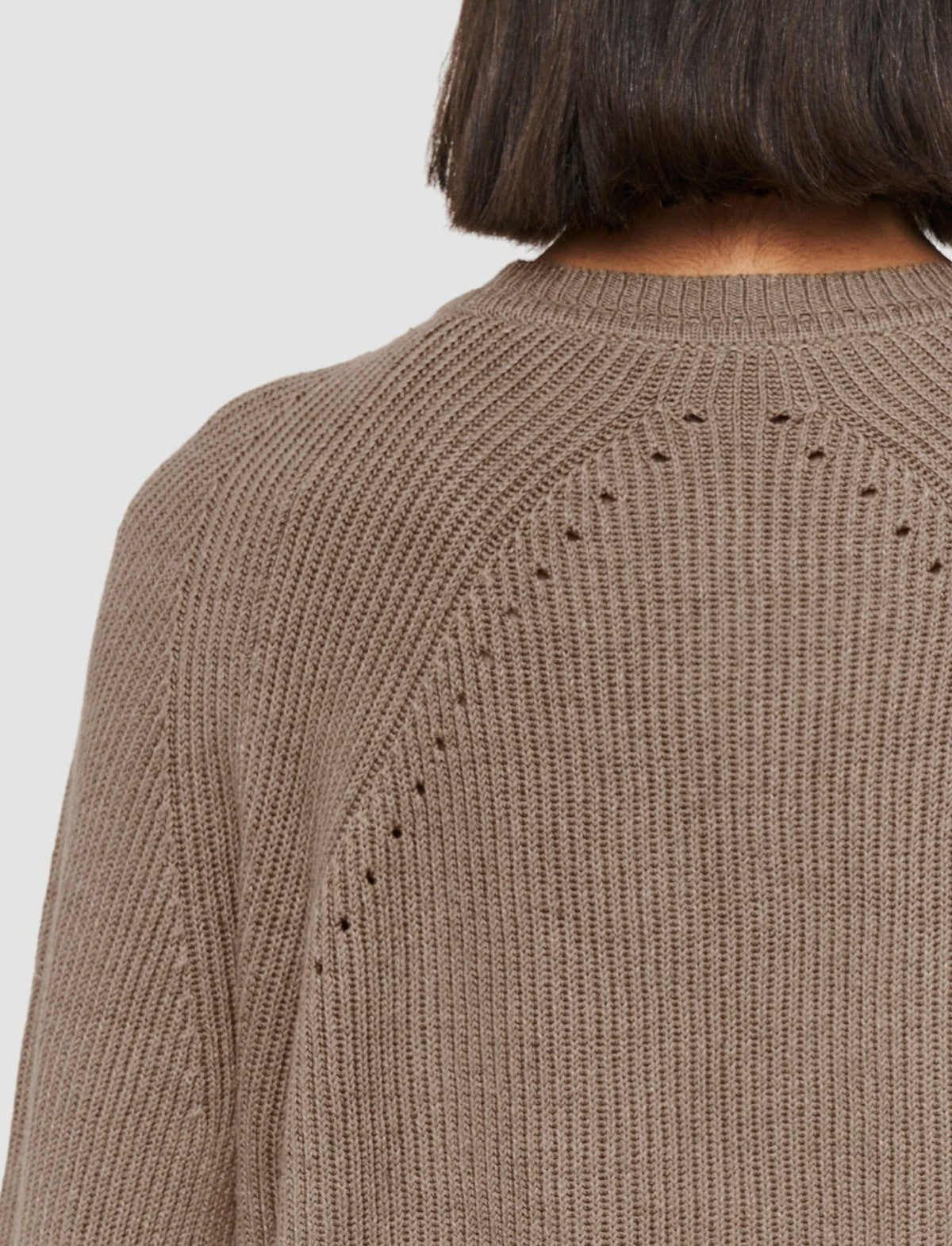 JOSEPH Fashion Women Linen Cotton Knitted Round Neck Jumper Frozen Mocha