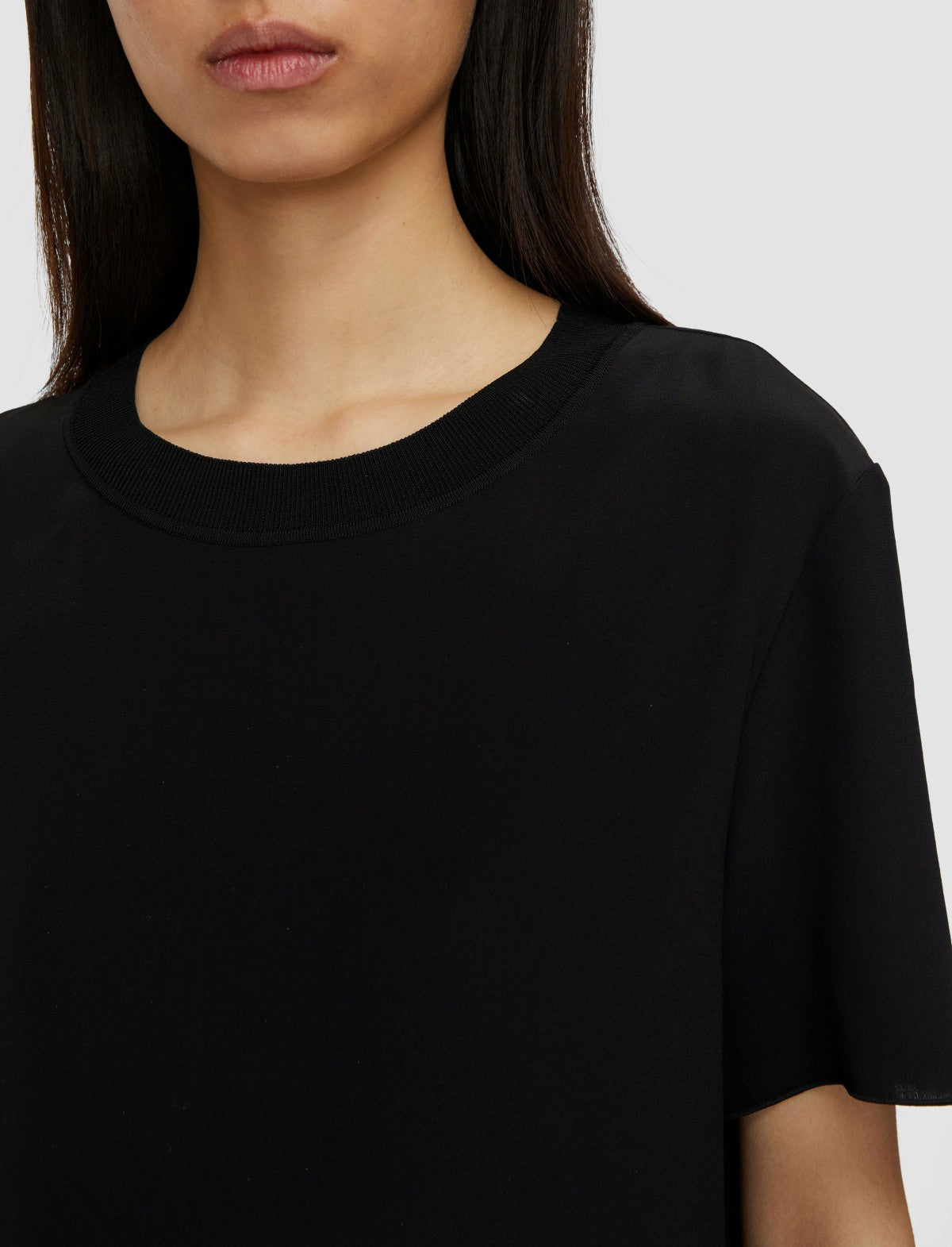 JOSEPH Fashion Women Rubin Crepe de Soie Silk Blouse Black