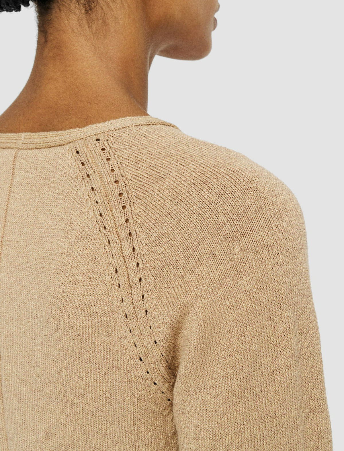 JOSEPH Fashion Women Linen Blend Knitted Cardigan Sesame