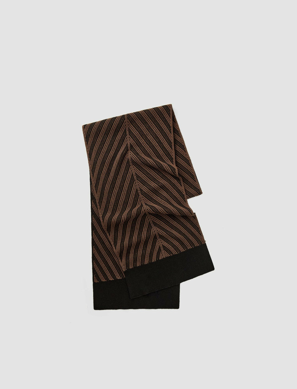 JOSEPH Fashion Women Chevron Ribbed Scarf Arabica/Black