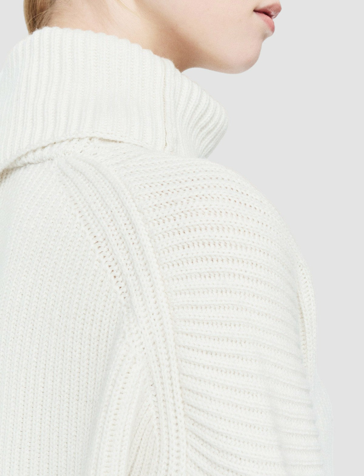 JOSEPH Fashion Women Light Cardigan Stitch High Neck Jumper Ivory