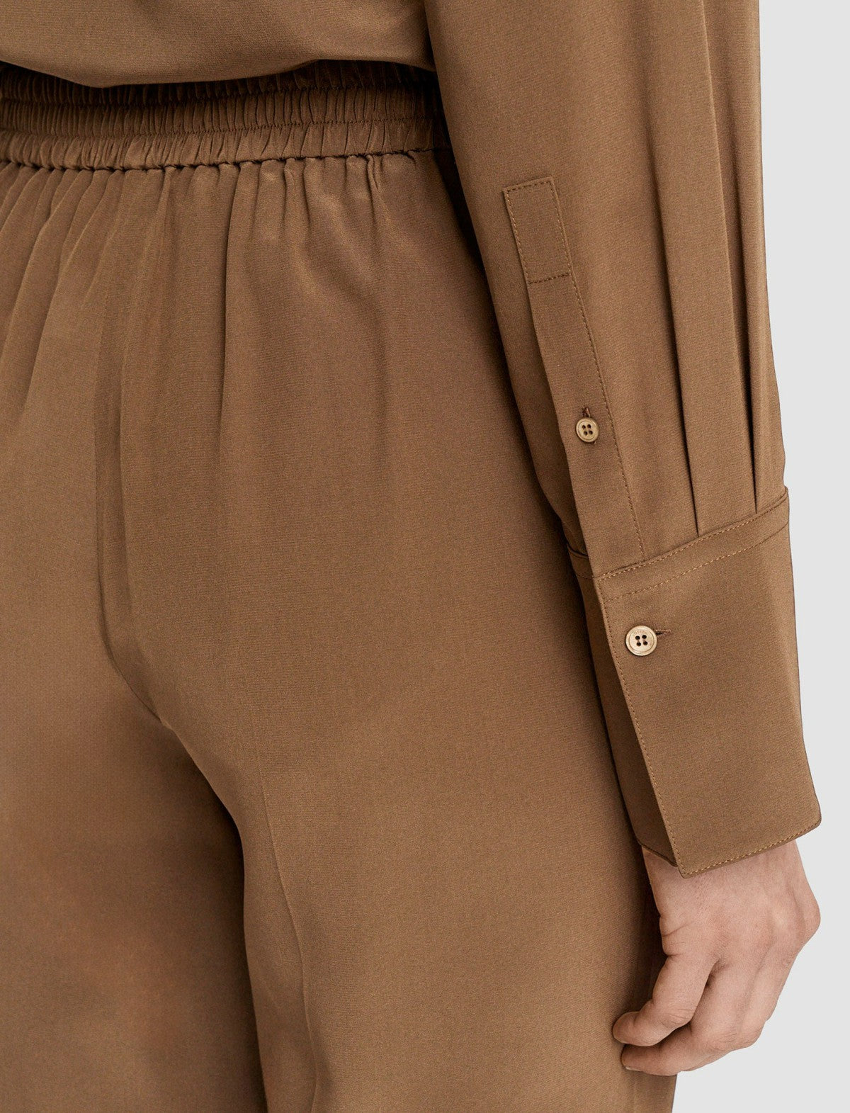 JOSEPH Fashion Women Silk Crepe de Chine Tova Trousers Arabica