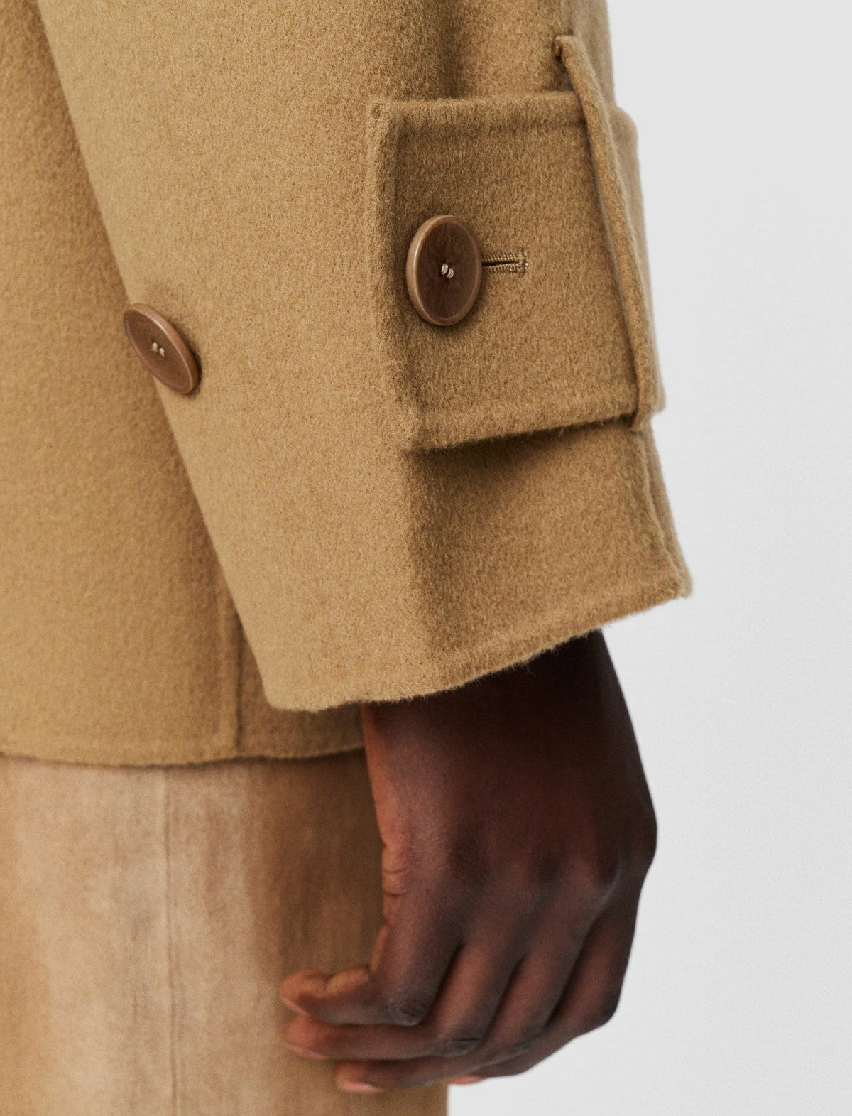 JOSEPH Fashion Women Double Face Cashmere Marne Coat Oak