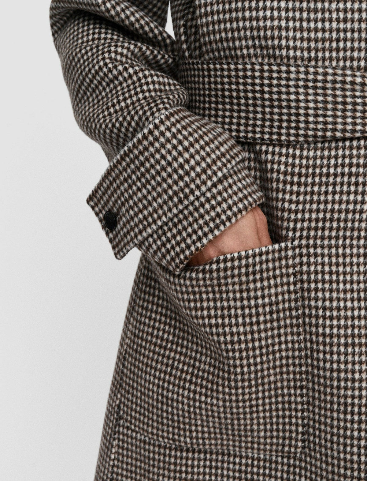 JOSEPH Fashion Women Double Face Dogtooth Arline Coat Arabica Combo