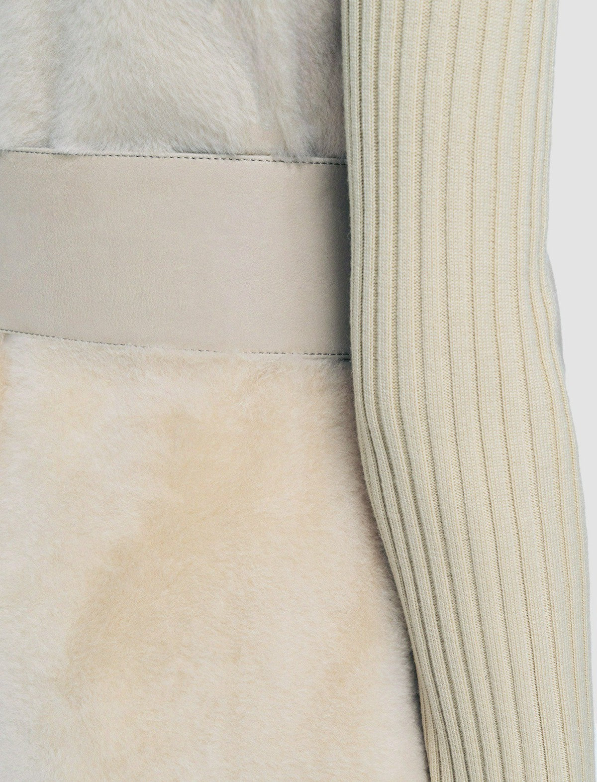 JOSEPH Fashion Women Light Shearling Cresson Long Gilet Ivory