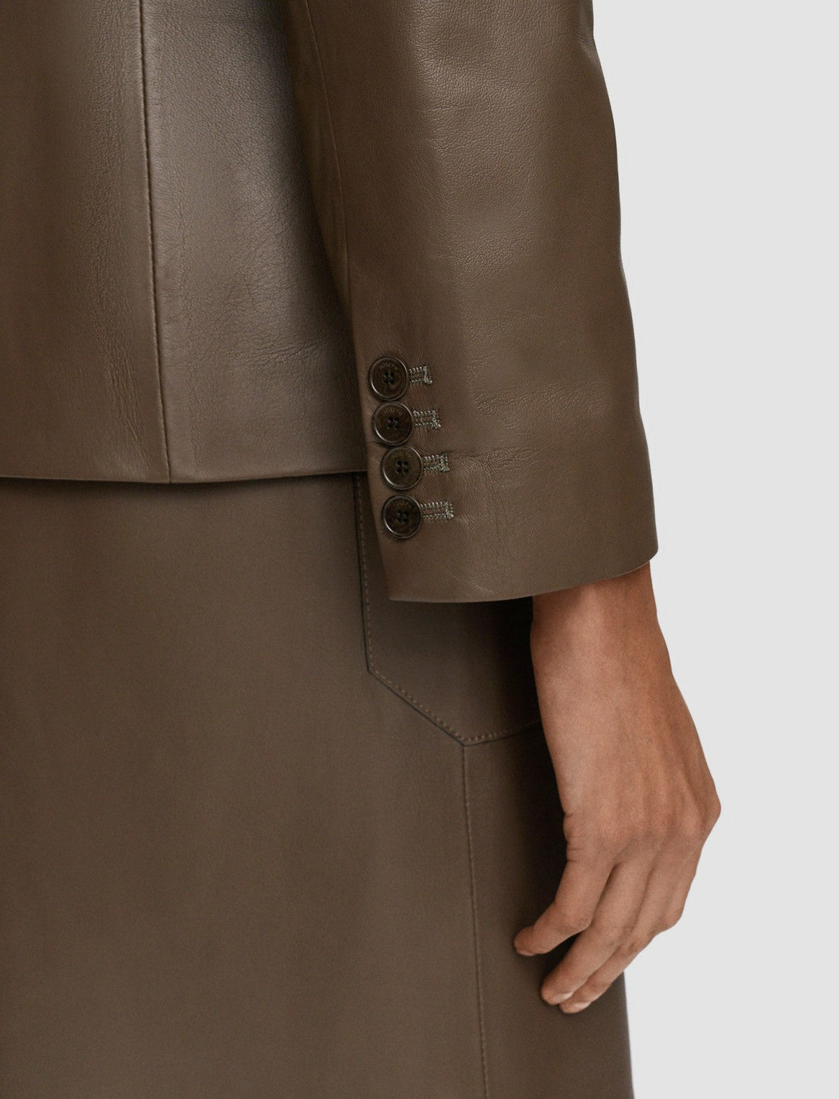 JOSEPH Fashion Women Glenview Nappa Leather Jacket Arabica
