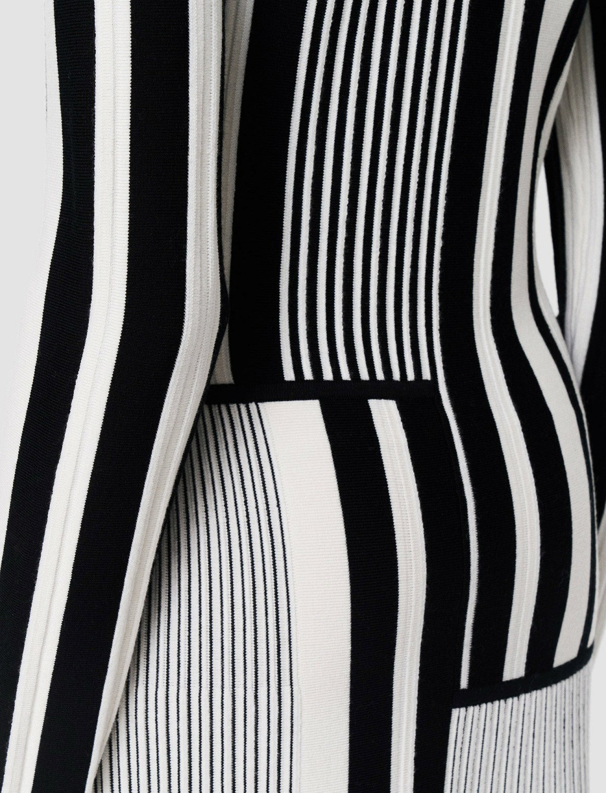 JOSEPH Fashion Women Stripes and Pleats Dress Ivory/Black