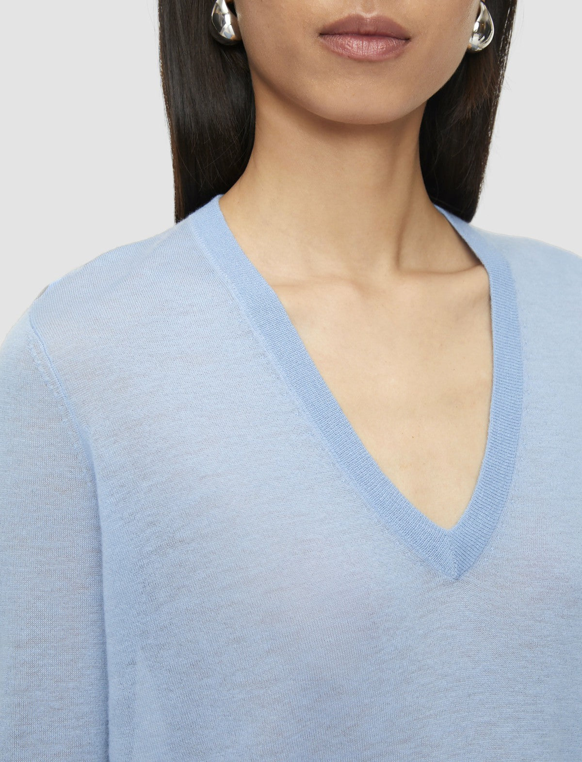 JOSEPH Fashion Women Cashair V Neck Jumper Faded Sky