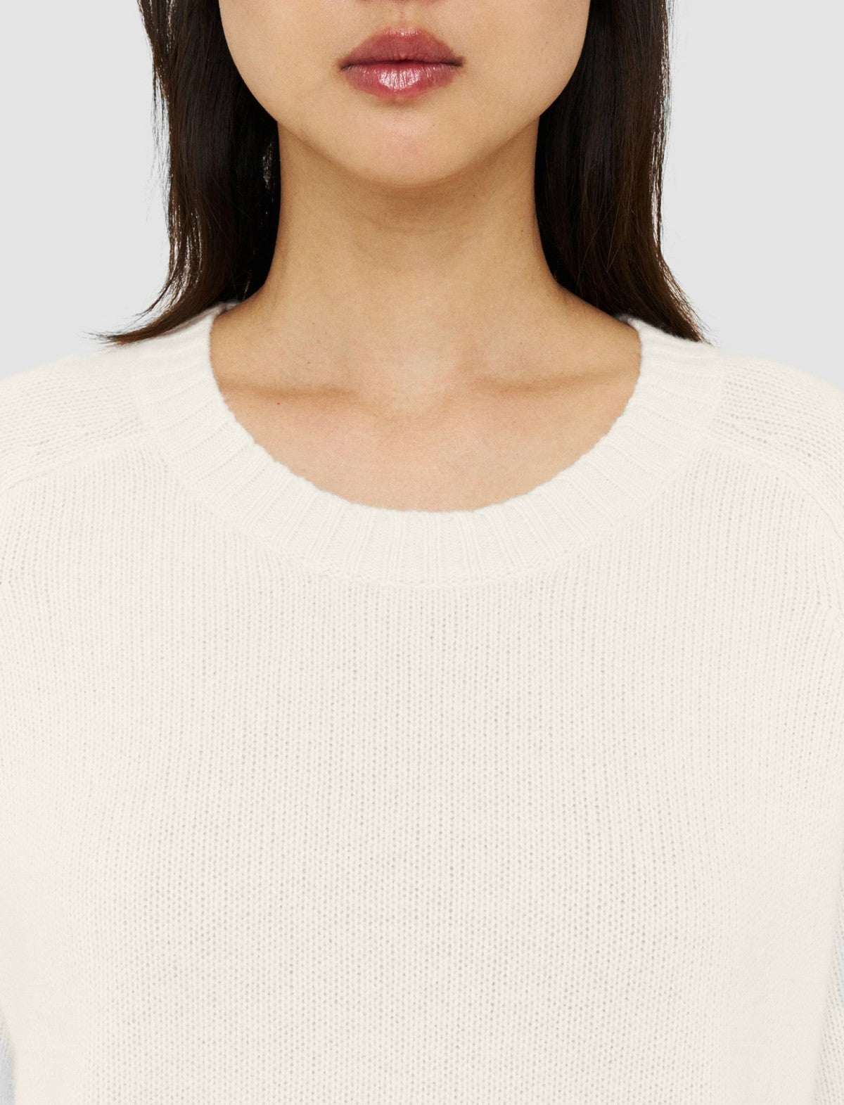JOSEPH Fashion Women Open Cashmere Round Neck Jumper Ivory