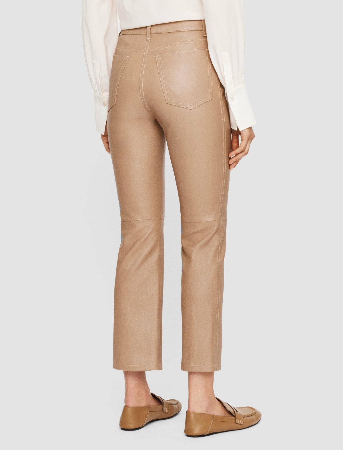 JOSEPH Fashion Women Duke Leather Stretch Trousers Blusher
