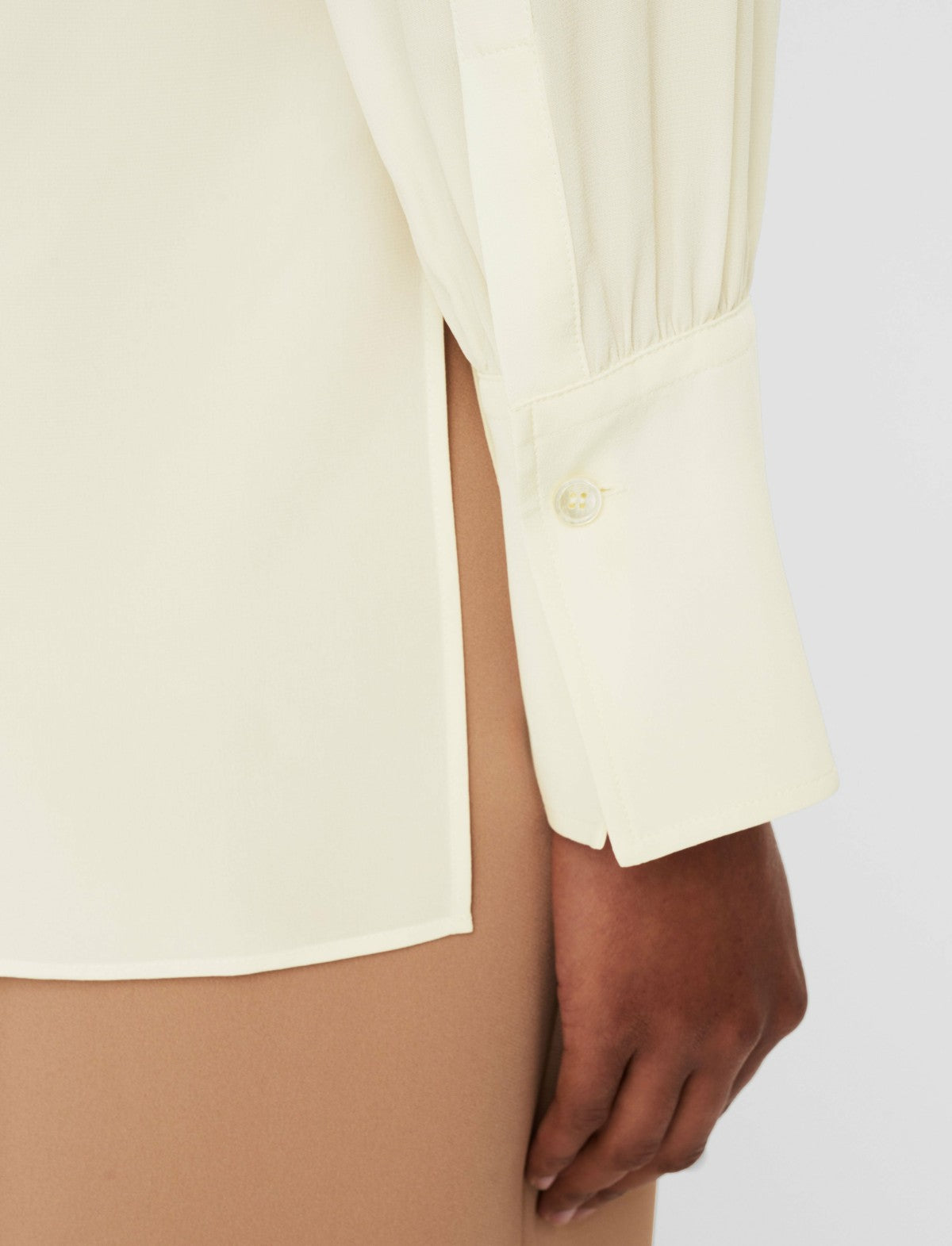 JOSEPH Fashion Women Evora Silk Crepe de Chine Colour Block Blouse Ivory/Blusher