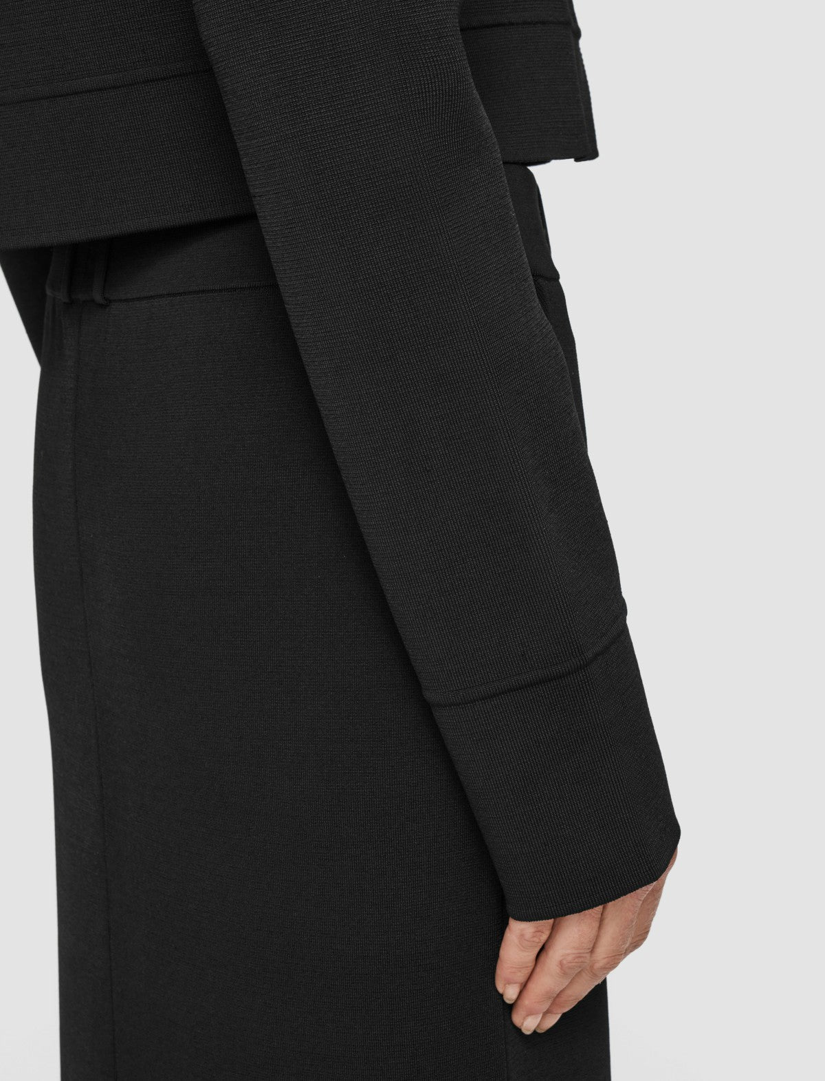 JOSEPH Fashion Women Milano Knit Stretch Zip Jacket Black