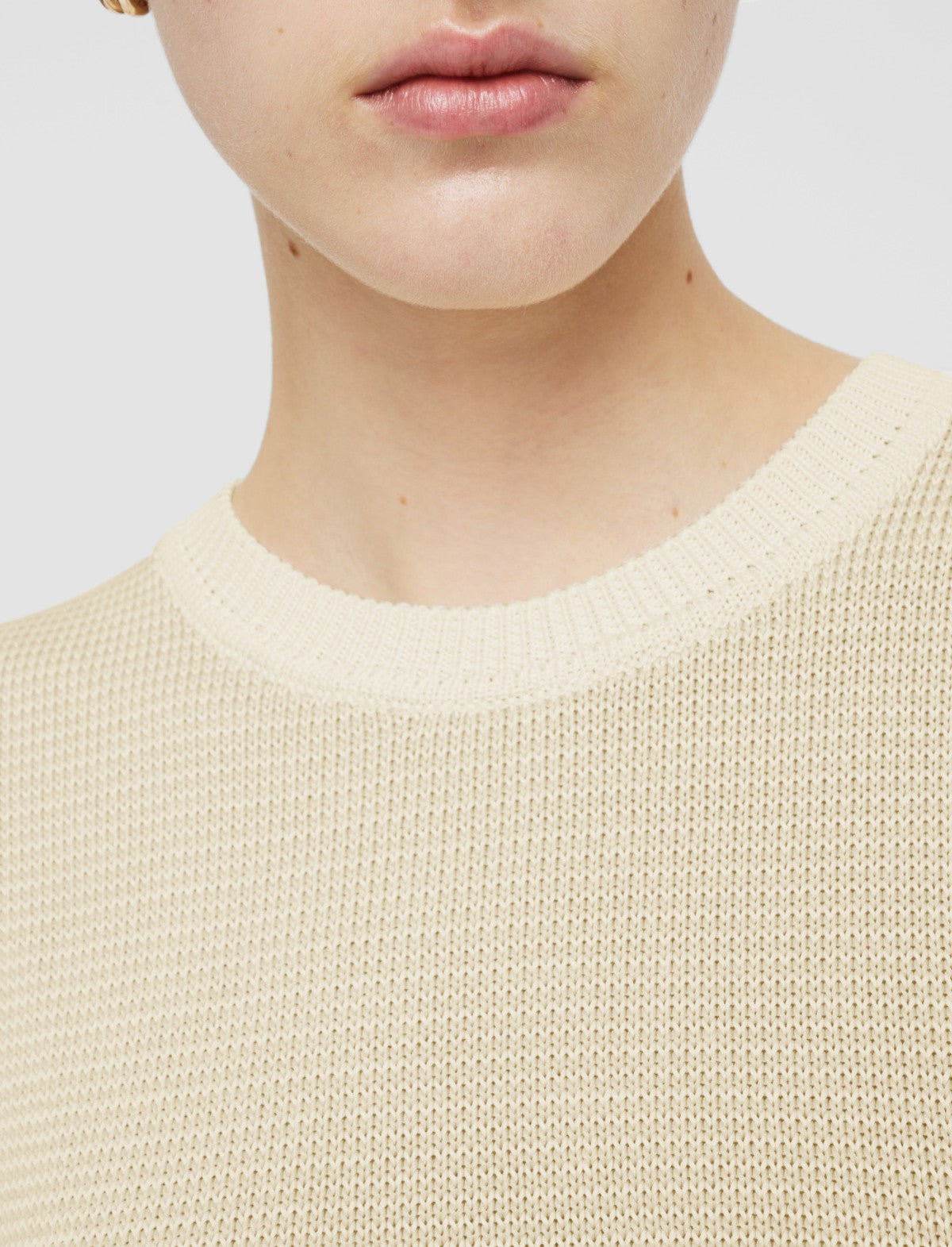 JOSEPH Fashion Women Micro Stripe Knit Top Ivory/Quail