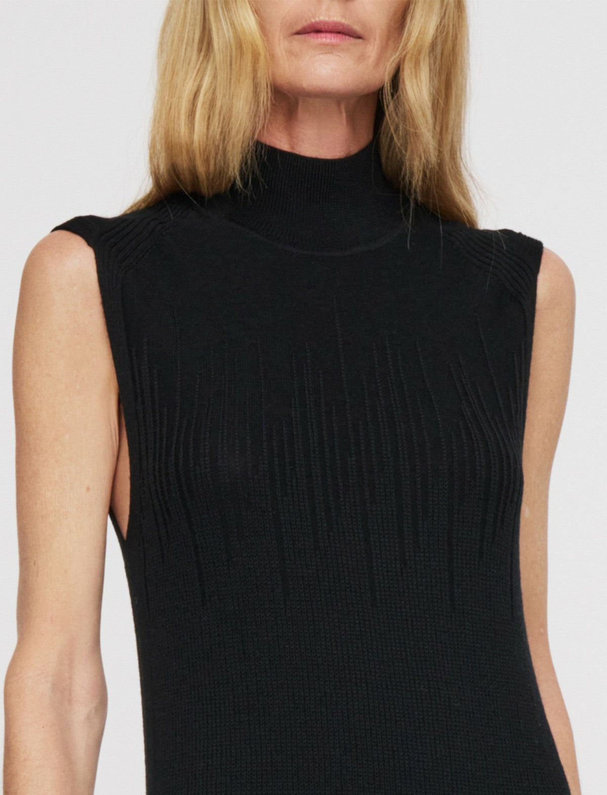 JOSEPH Fashion Women Gradient Stitch High Neck Dress Black
