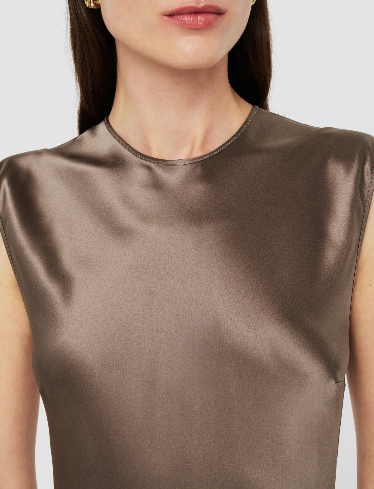 JOSEPH Fashion Women Garnier Silk Satin Dress Escargot