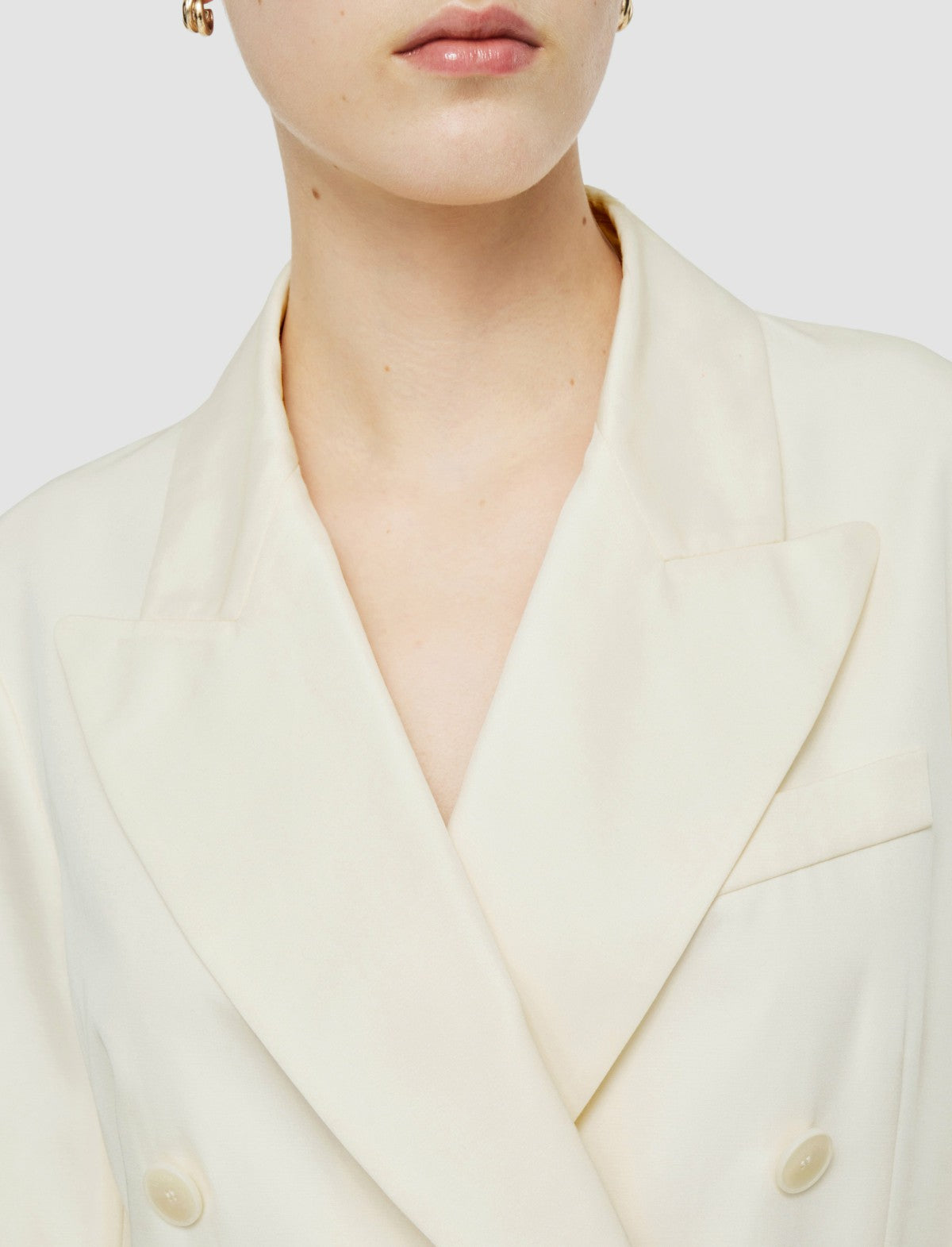 JOSEPH Fashion Women Valery Soft Cotton Silk Jacket Ivory