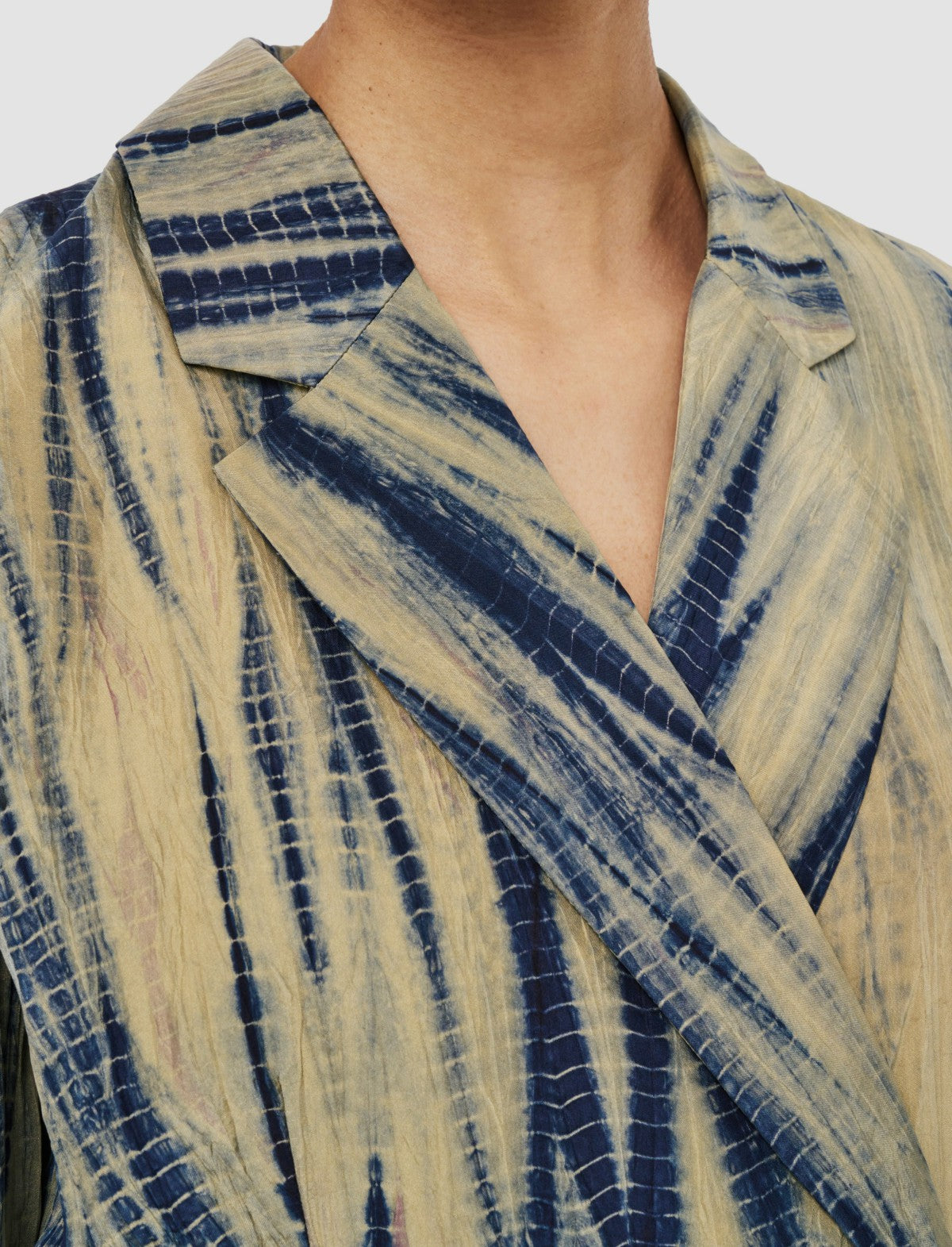 JOSEPH Fashion Women Joubert Tie Dye Silk Jacket Desert Sand/Navy