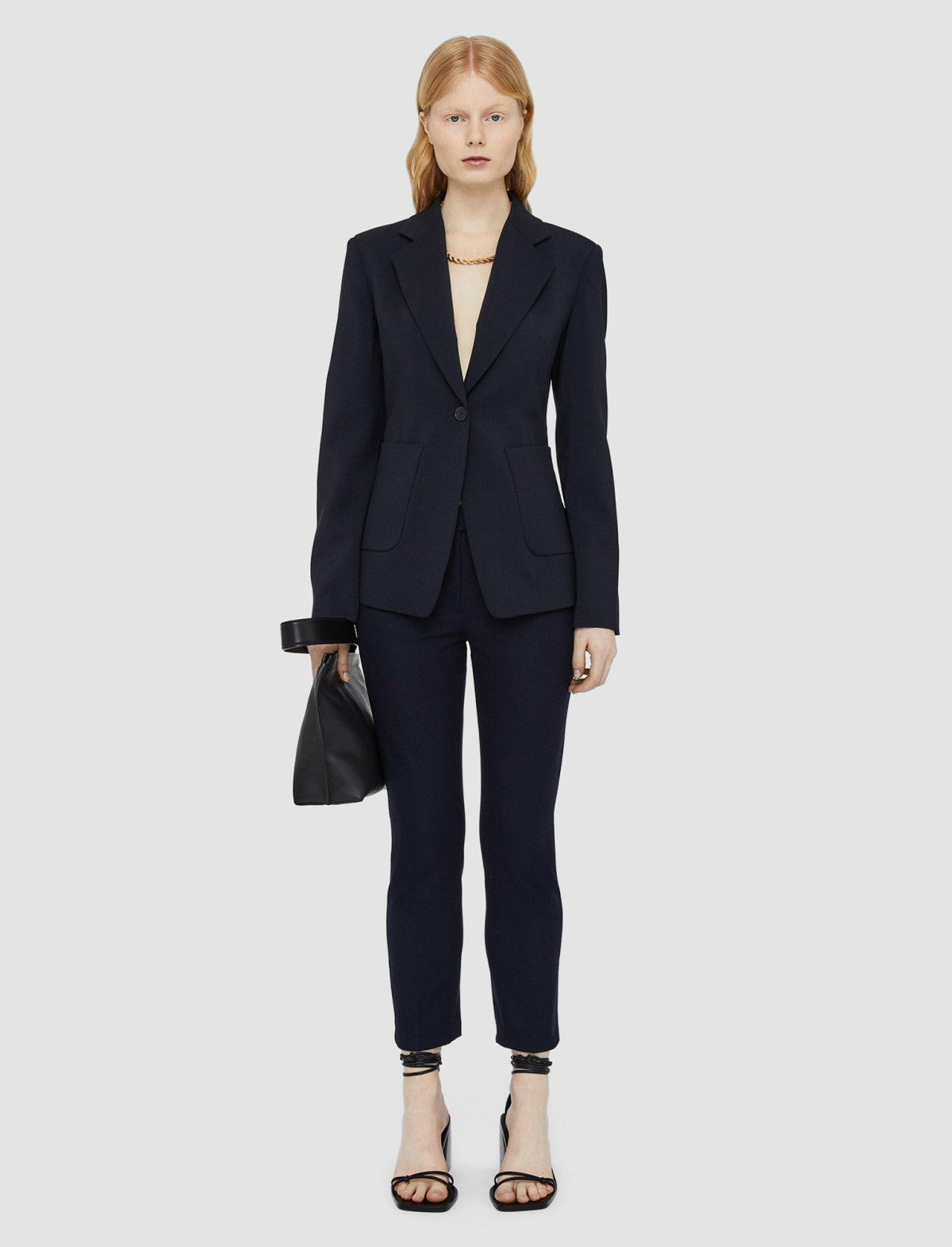 JOSEPH Fashion Women Gabardine Stretch Queen Trousers Navy