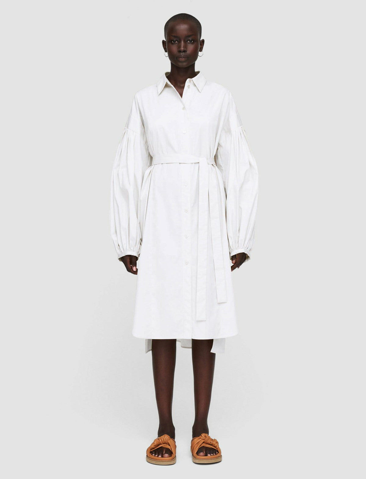 JOSEPH Fashion Women Poplin Montague Dress White