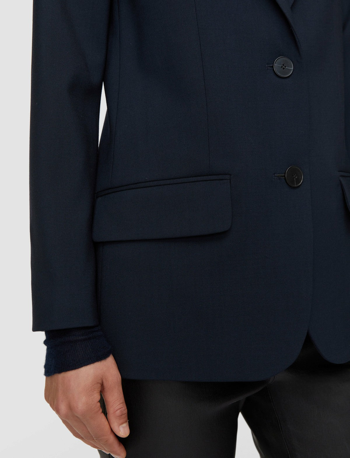JOSEPH Fashion Women Tailoring Wool Stretch Jackie Jacket Navy