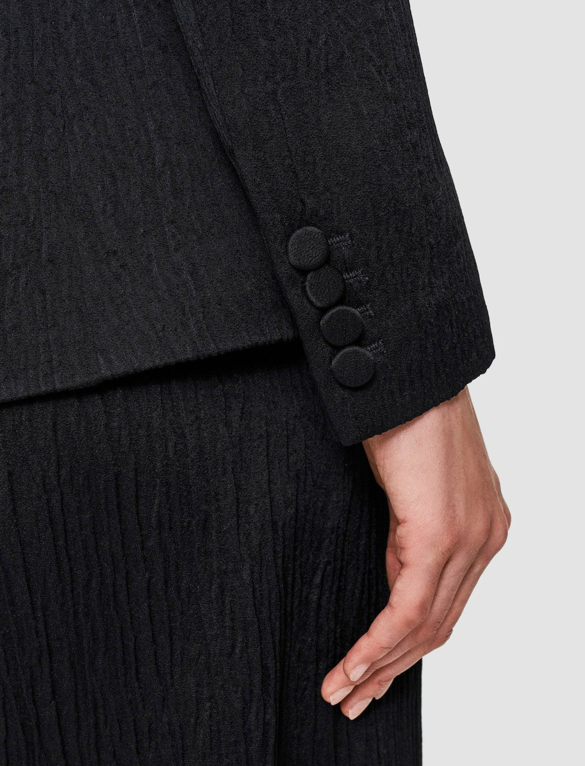JOSEPH Fashion Women Textured Viscose Joaquim Jacket Black
