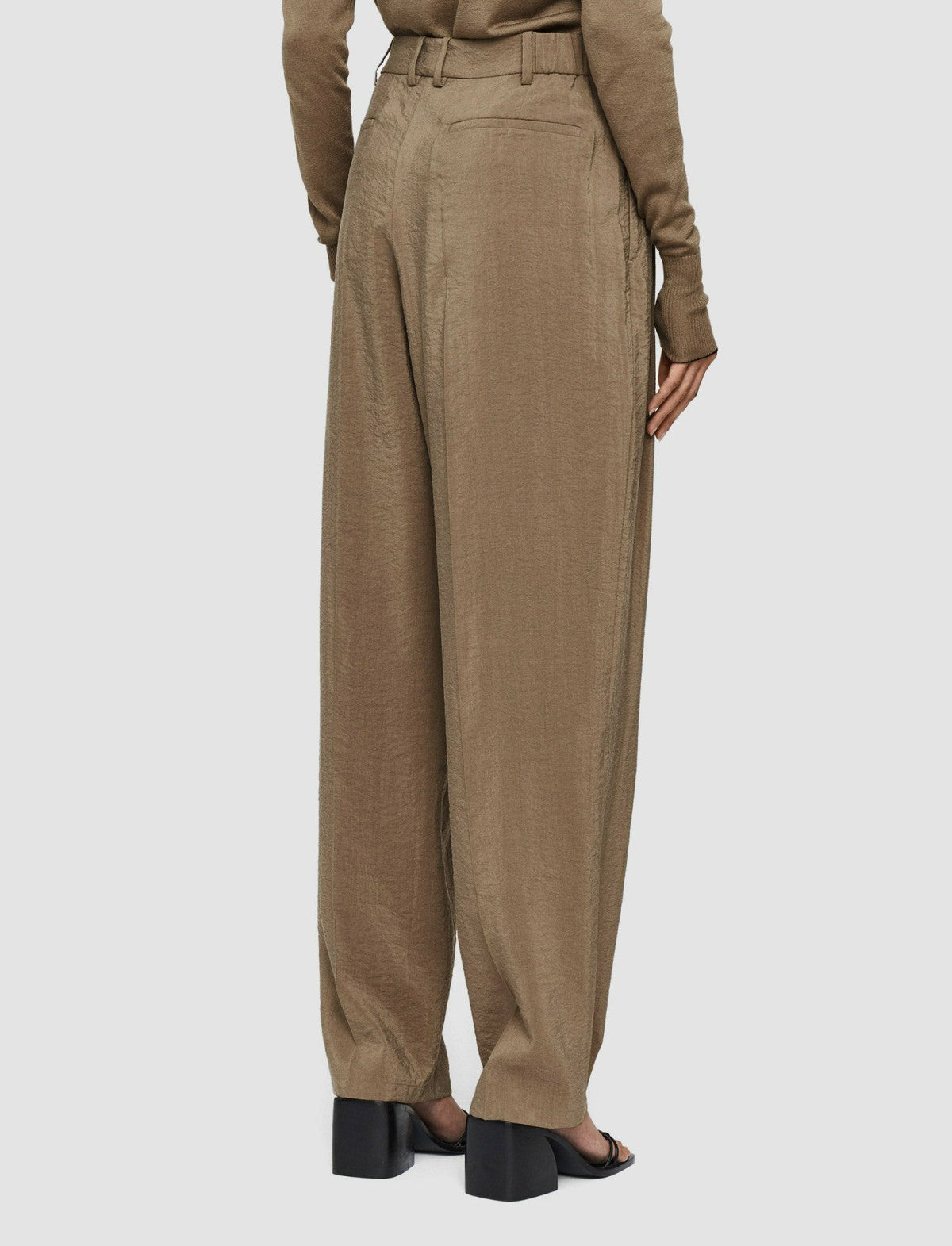 JOSEPH Fashion Women Textured Twill Tarn Trousers Frozen Mocha