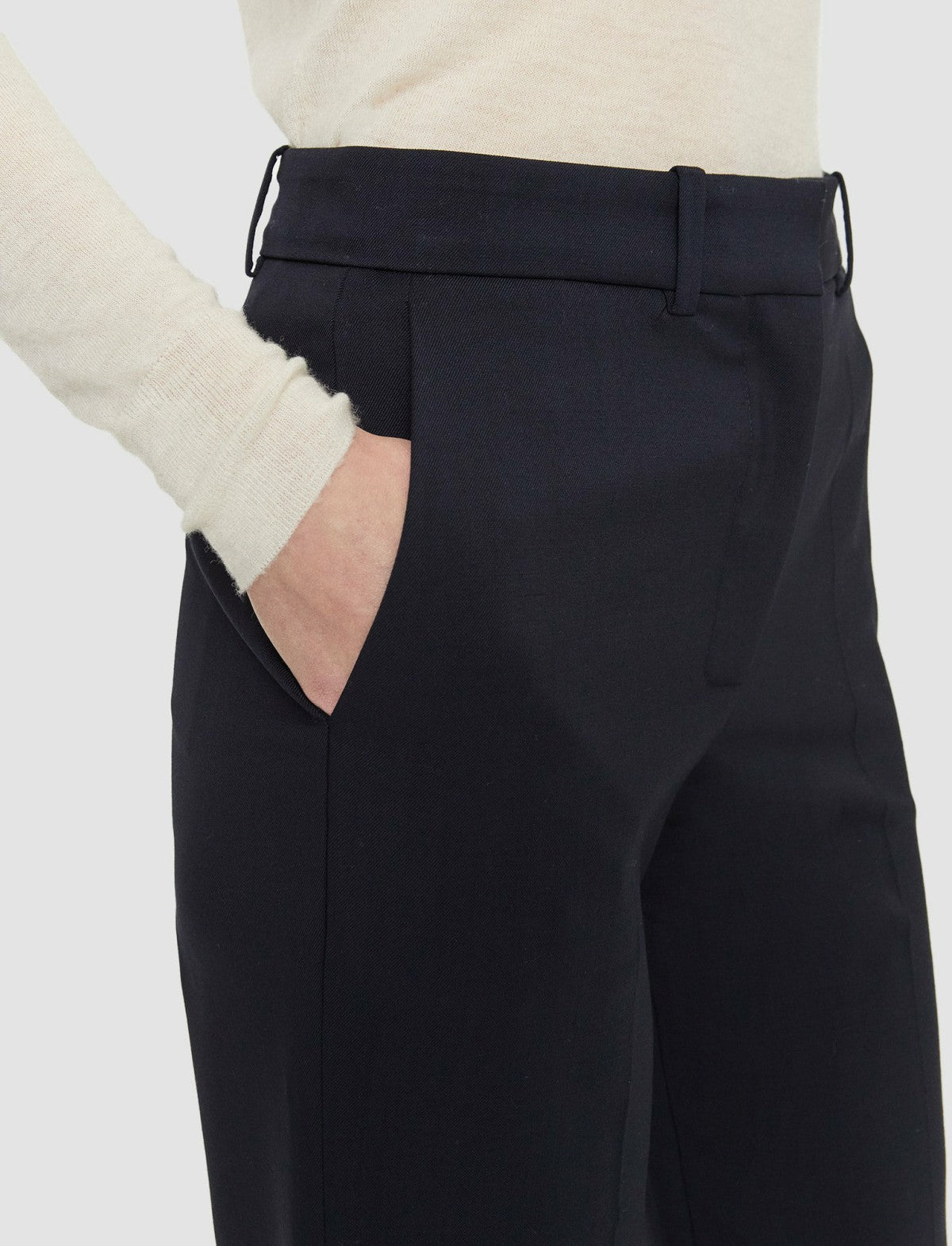 JOSEPH Fashion Women Morissey Tailoring Wool Stretch Trousers Navy
