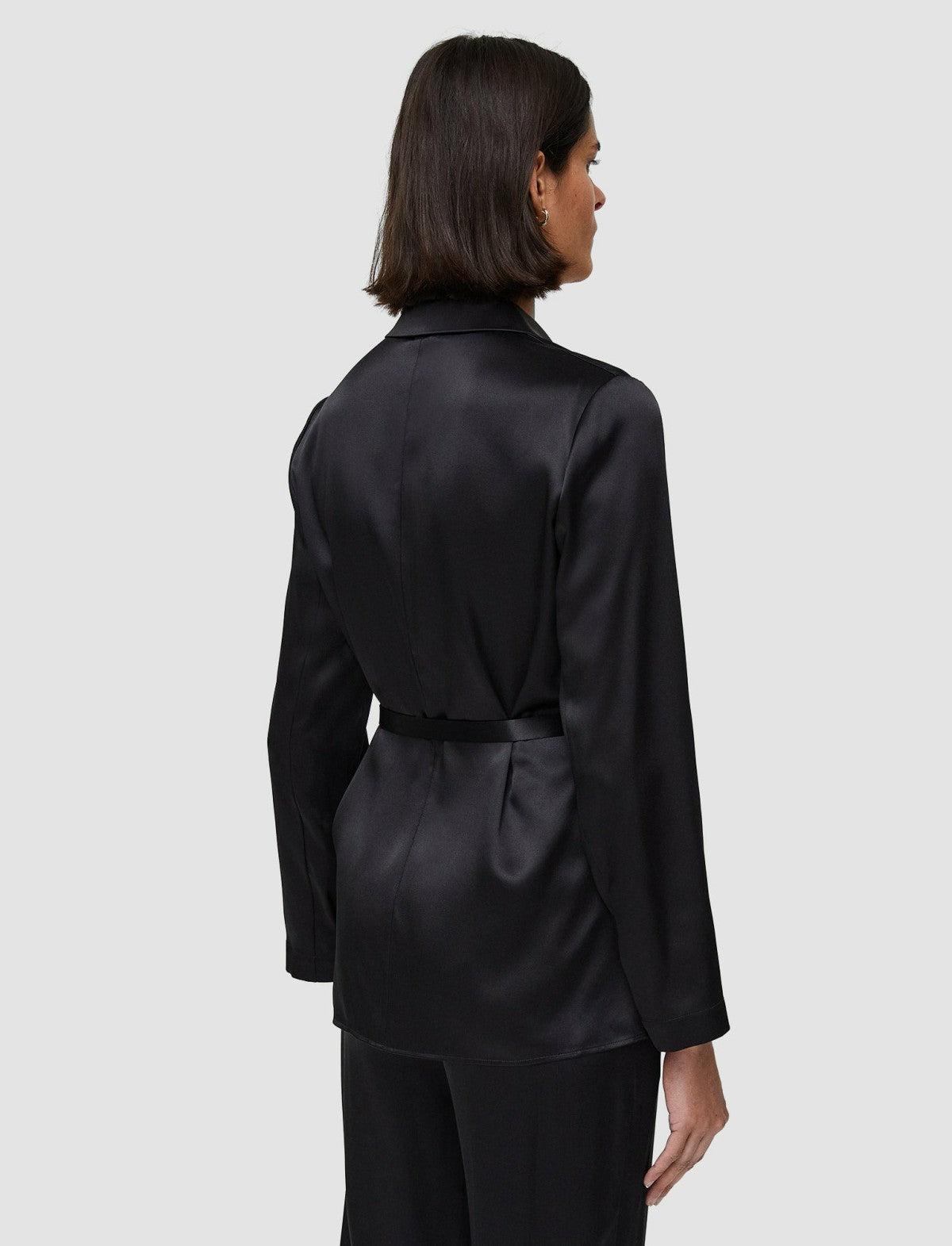 JOSEPH Fashion Women Joubert Silk Satin Jacket Black