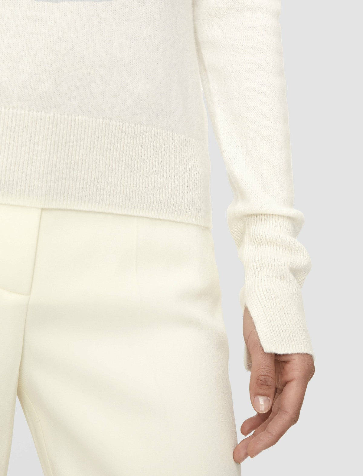 JOSEPH Fashion Women Light Pure Cashmere Round Neck Jumper Ivory