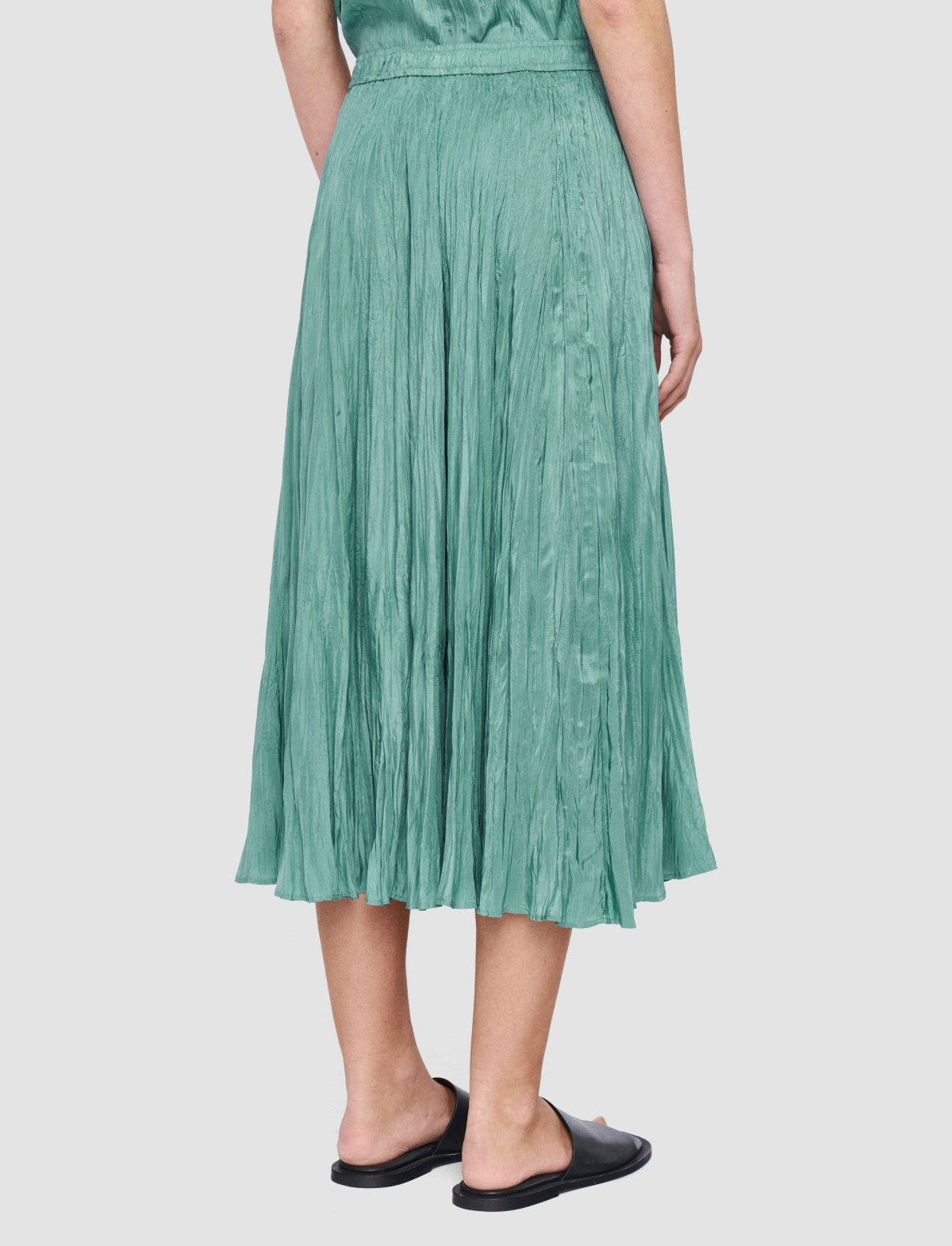 JOSEPH Fashion Women Sully Habotai Silk Skirt Lagoon