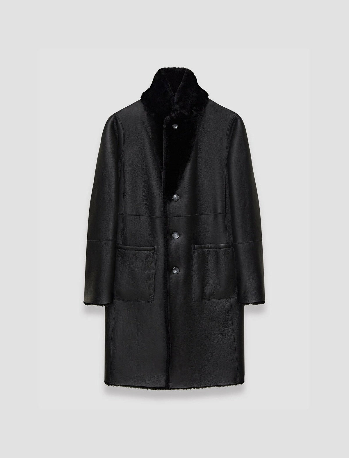 JOSEPH Fashion Women Britanny Reversible Shearling Coat Black