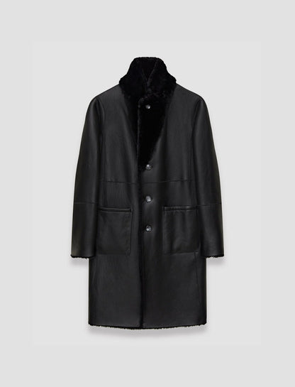 JOSEPH Fashion Women Britanny Reversible Shearling Coat Black