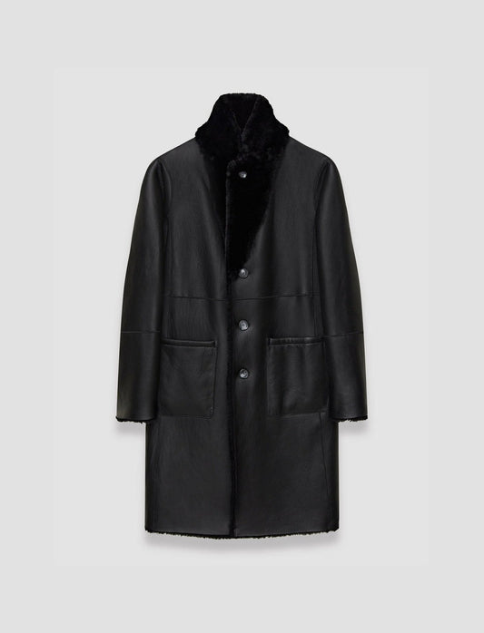 JOSEPH Fashion Women Britanny Reversible Shearling Coat Black