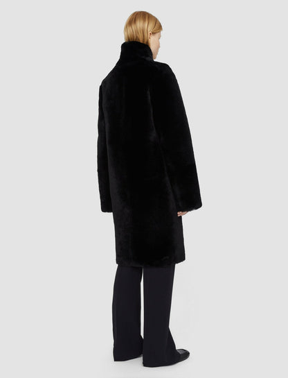 JOSEPH Fashion Women Britanny Reversible Shearling Coat Black
