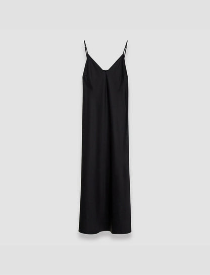 JOSEPH Fashion Women Silk Satin Clea Dress Black